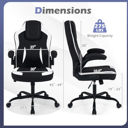 Ergonomic Computer Office Chair with 90Â° Flip-up Armrests-Black - Black - Ergonomic Chairs