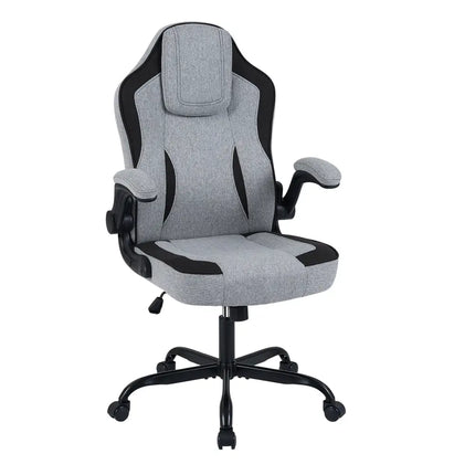 Ergonomic Computer Office Chair with 90Â° Flip-up Armrests-Gray - Gray - Ergonomic Chairs