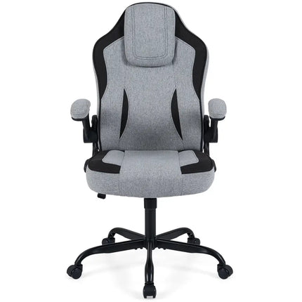 Ergonomic Computer Office Chair with 90Â° Flip-up Armrests-Gray - Gray - Ergonomic Chairs