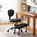 Ergonomic Cross Legged Office Chair with Height-Adjustable Seat - Black - Black - Ergonomic Chairs