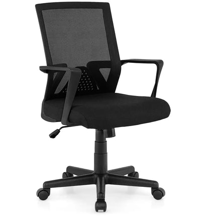 Ergonomic Desk Chair with Lumbar Support and Rocking Function-Black - Black - Mesh Chairs