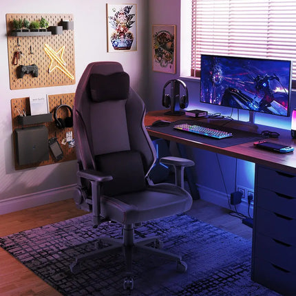 Ergonomic High Back Computer Chair with Magnetic Headrest and Lumbar Pillow-Black - Black - Gaming Chairs