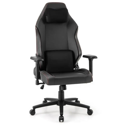 Ergonomic High Back Computer Chair with Magnetic Headrest and Lumbar Pillow-Black - Black - Gaming Chairs