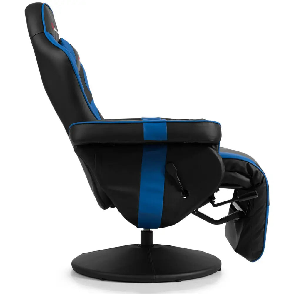 Ergonomic High Back Massage Gaming Chair with Pillow-Blue - Blue - Gaming Chairs