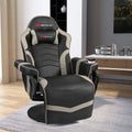 Ergonomic High Back Massage Gaming Chair with Pillow-Gray - Gray - Gaming Chairs