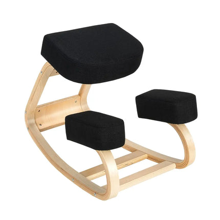 Ergonomic Kneeling Chair Rocking Office Desk Stool Upright Posture-Black - Black - Kneeling Chairs