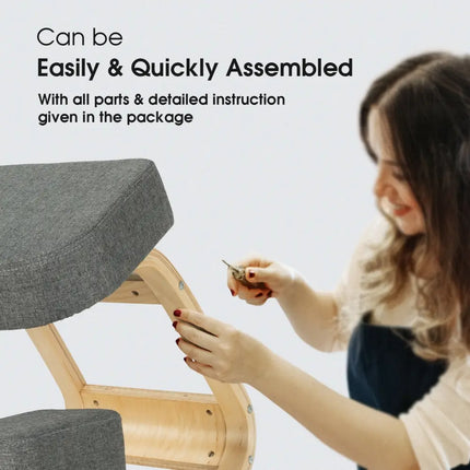 Ergonomic Kneeling Chair Rocking Office Desk Stool Upright Posture-Gray - Gray - Kneeling Chairs