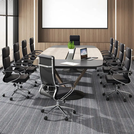 Ergonomic Leather Office Chair with Adjustable Height and Rocking Function-Black - Black - Ergonomic Chairs