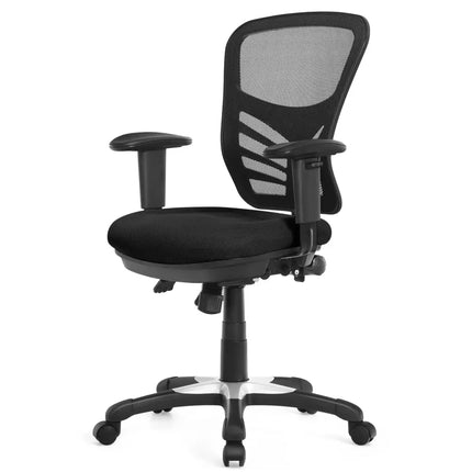 Ergonomic Mesh Office Chair with Adjustable Back Height and Armrests-Black - Black - Ergonomic Chairs