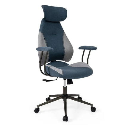 Ergonomic Office Chair Computer Desk Chair with 2D Headrest and Rocking Backrest-Gray - Gray - Ergonomic Chairs