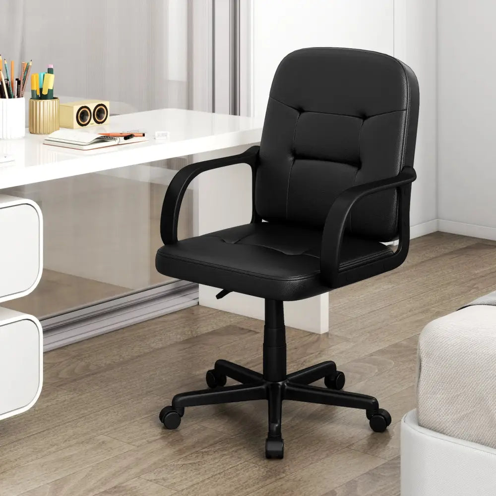 Ergonomic Office Chair with 360-degree Wheels - Black - Executive Chairs