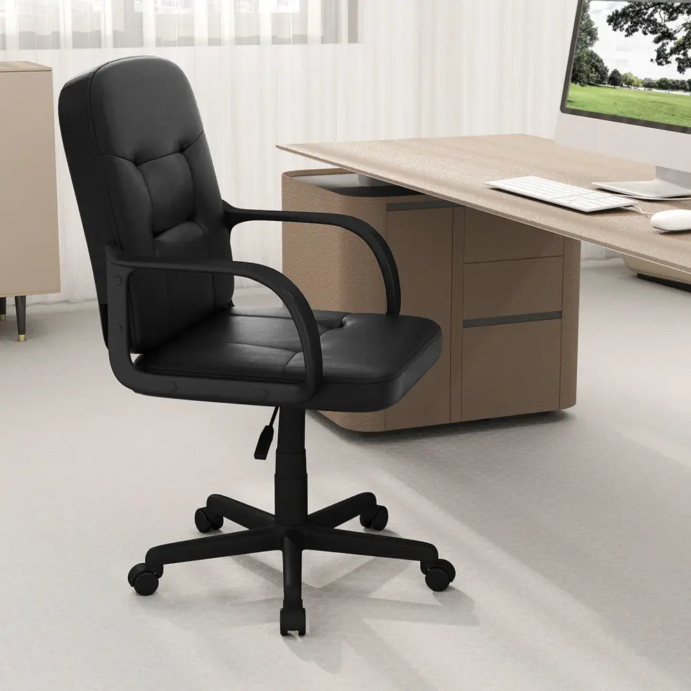Ergonomic Office Chair with 360-degree Wheels - Black - Executive Chairs