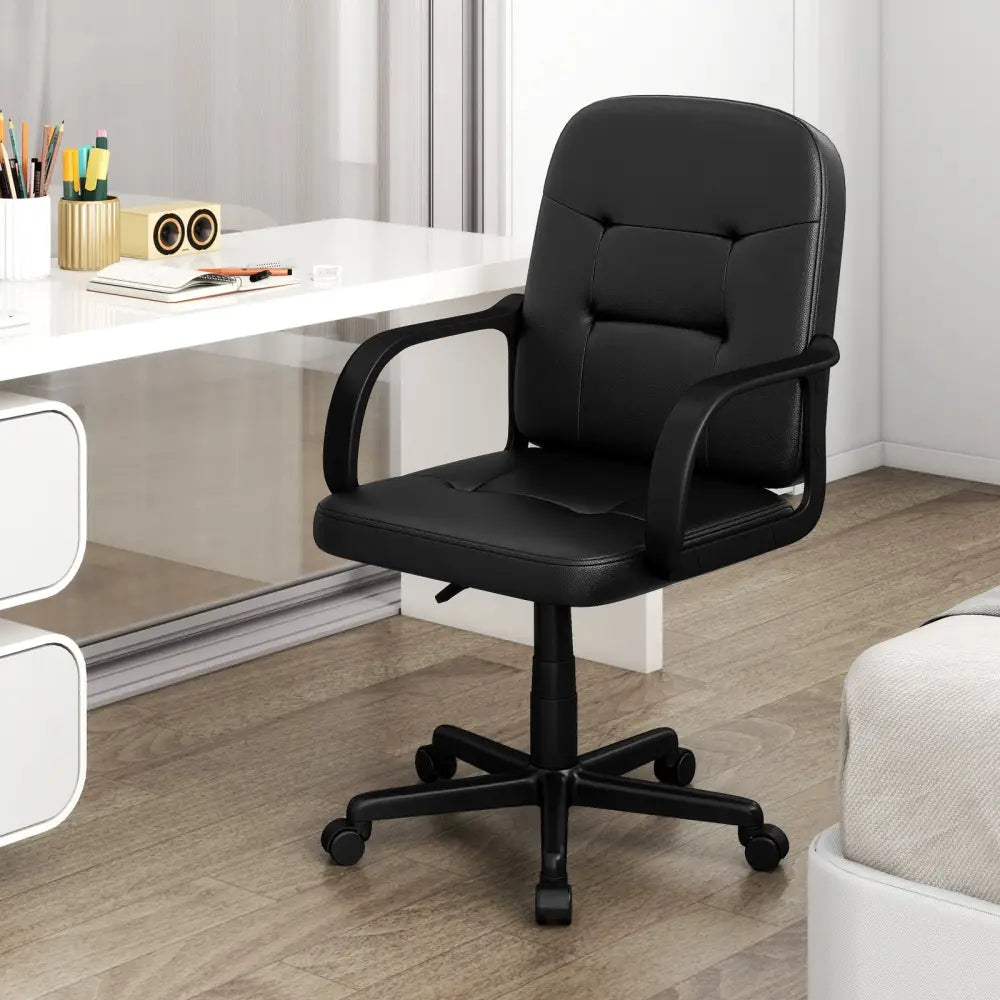 Ergonomic Office Chair with 360-degree Wheels - Black - Executive Chairs