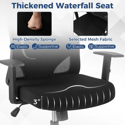 Ergonomic Office Chair with 3D Headrest and Reclining Backrest-Black - Black - Ergonomic Chairs