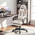 Ergonomic Video Game Chair with Headrest for Home Office-Beige - Beige - Gaming Chairs