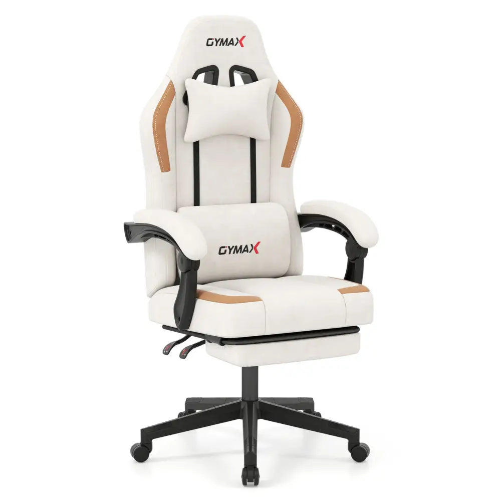 Ergonomic Video Game Chair with Headrest for Home Office-Beige - Beige - Gaming Chairs