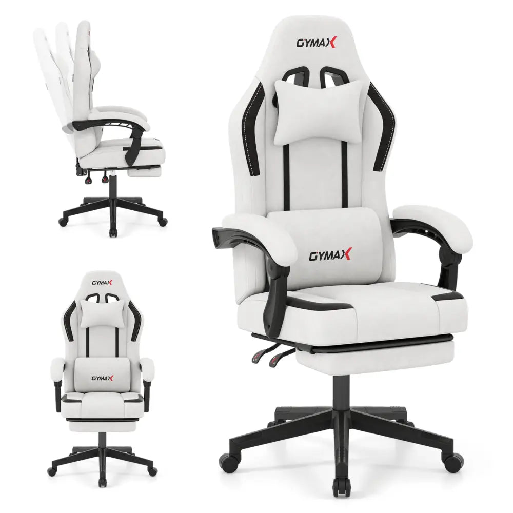 Ergonomic Video Game Chair with Headrest for Home Office-Gray - Gray - Gaming Chairs