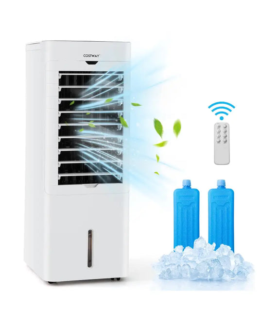 Evaporative Air Cooler and Heater with 3 Modes 3 Speeds and 2 Ice Boxes-White - White - Air Coolers