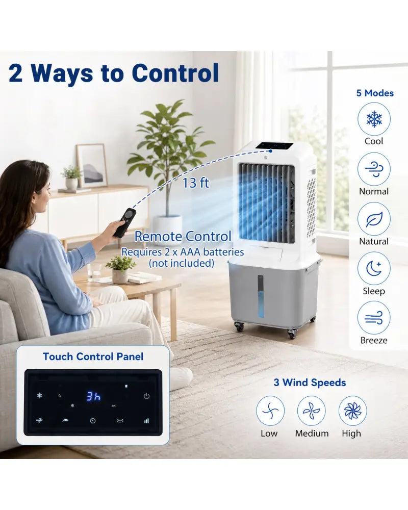 Evaporative Air Cooler with 7 Gallon Large Water Tank - Air Coolers