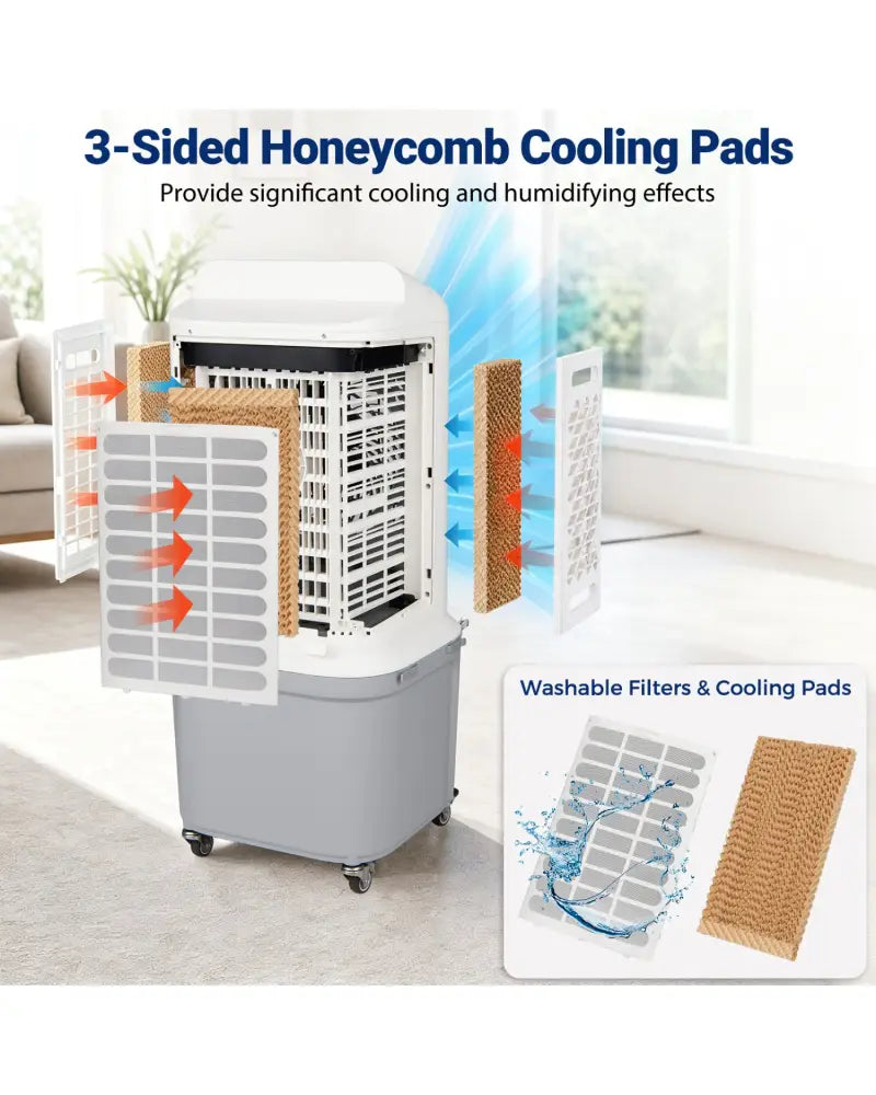 Evaporative Air Cooler with 7 Gallon Large Water Tank - Air Coolers