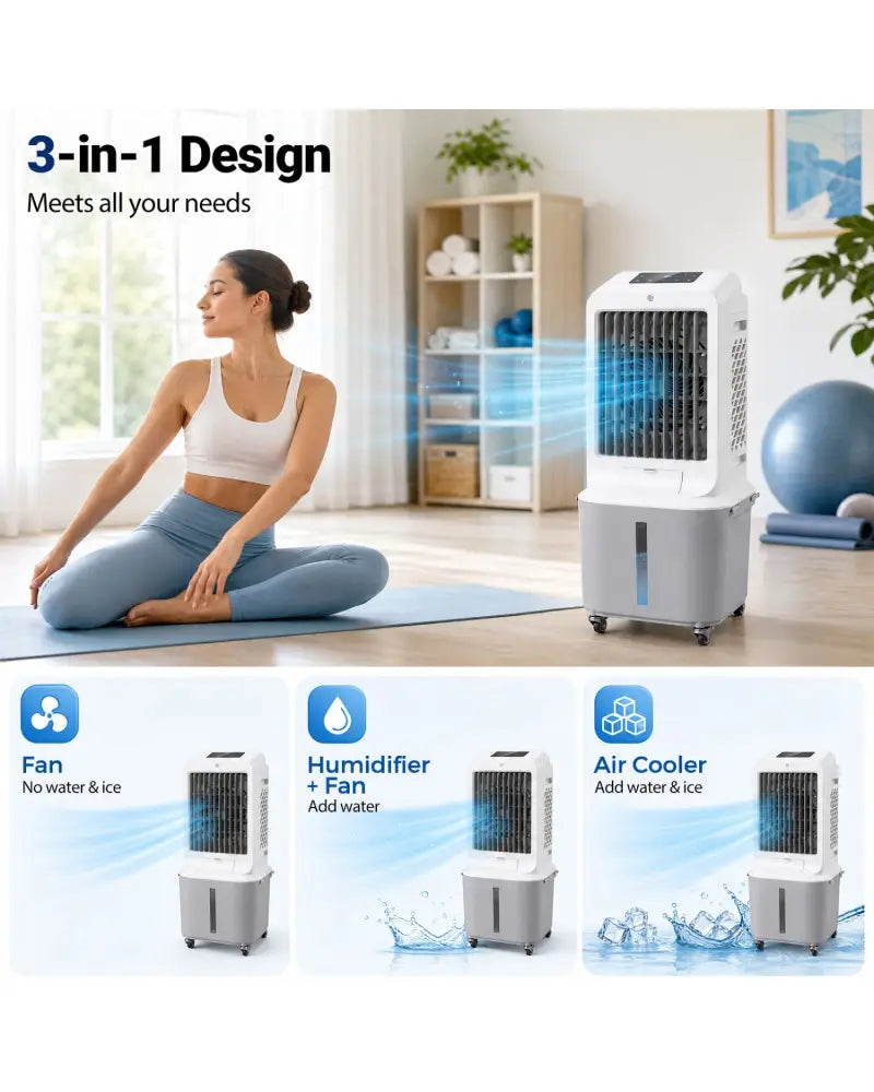 Evaporative Air Cooler with 7 Gallon Large Water Tank - Air Coolers