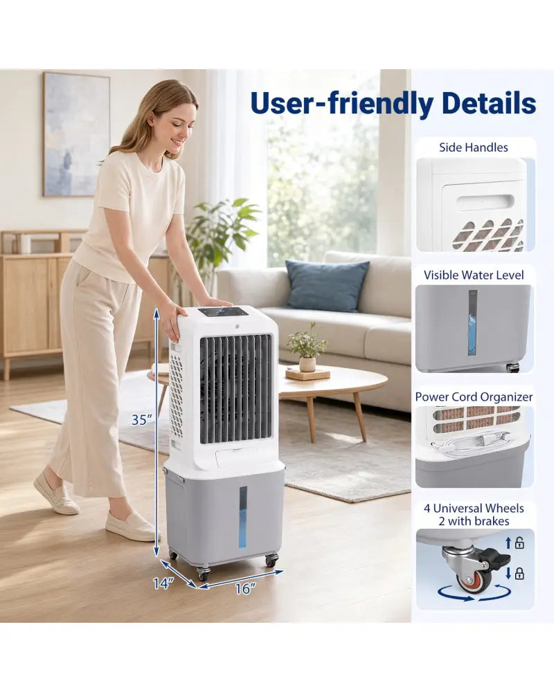 Evaporative Air Cooler with 7 Gallon Large Water Tank - Air Coolers