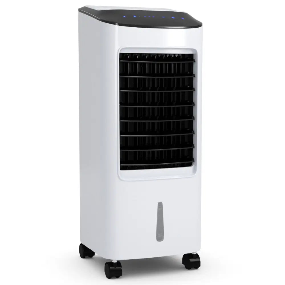 Evaporative Portable Air Cooler Fan Humidifier with Remote Control for Home and Office - Black & White - Air Coolers