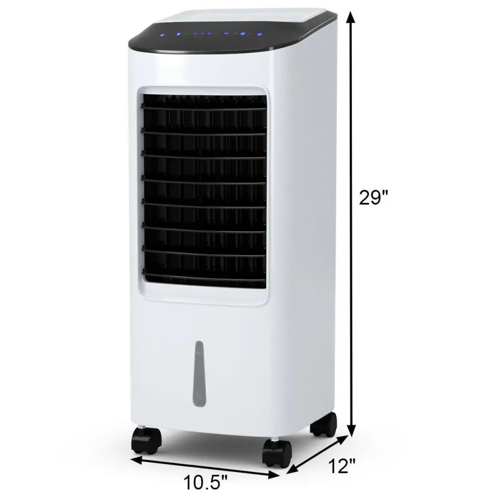 Evaporative Portable Air Cooler Fan Humidifier with Remote Control for Home and Office - Black & White - Air Coolers