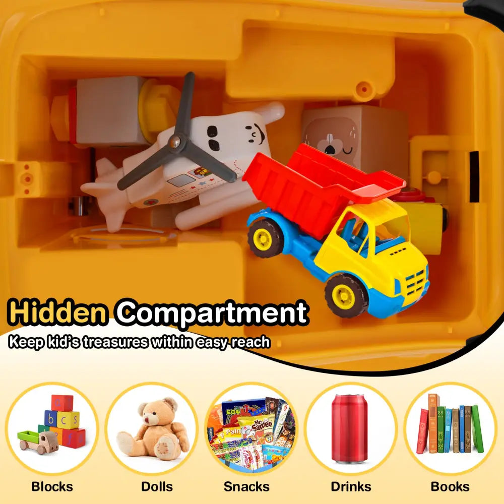 Excavator Digger Toy with Adjustable Bucket-Yellow - Yellow - Push & Pedal Ride On Toys
