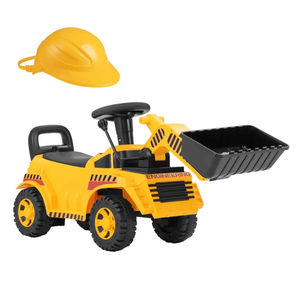 Excavator Digger Toy with Adjustable Bucket-Yellow - Yellow - Push & Pedal Ride On Toys