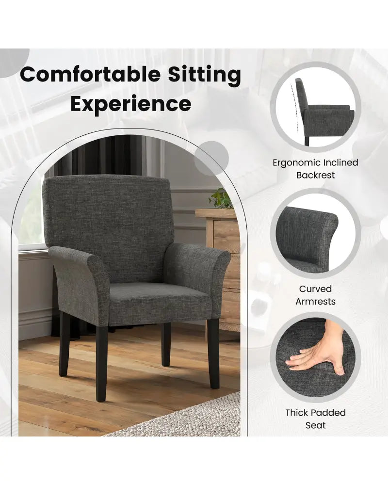 Executive Guest Chair Reception Waiting Room Arm Chair-Gray - Gray - Accent Chairs
