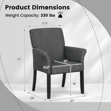Executive Guest Chair Reception Waiting Room Arm Chair-Gray - Gray - Accent Chairs
