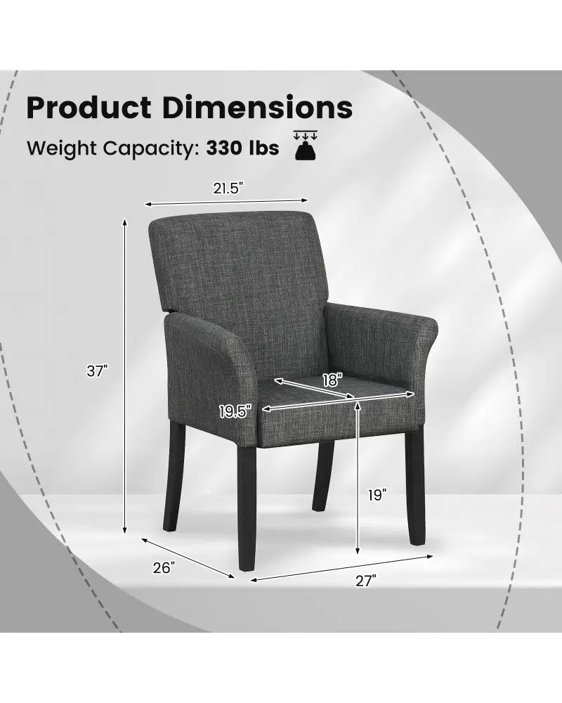 Executive Guest Chair Reception Waiting Room Arm Chair-Gray - Gray - Accent Chairs
