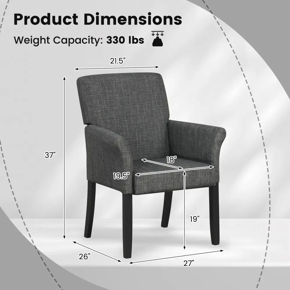 Executive Guest Chair Reception Waiting Room Arm Chair-Gray - Gray - Accent Chairs