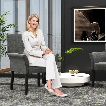 Executive Guest Chair Reception Waiting Room Arm Chair-Gray - Gray - Accent Chairs
