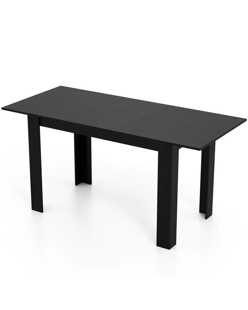 Extendable Dining Table for 4-8 People 47’’-62’’ Large Rectangular Kitchen Table-Black - Black - Dining Tables