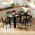 Extendable Dining Table for 4-8 People 47’’-62’’ Large Rectangular Kitchen Table-Black - Black - Dining Tables