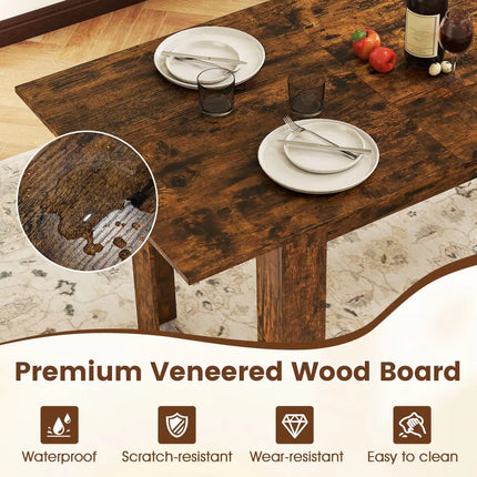 Extendable Dining Table for 4-8 People 47’’-62’’ Large Rectangular Kitchen Table-Rustic Brown - Rustic Brown - Dining