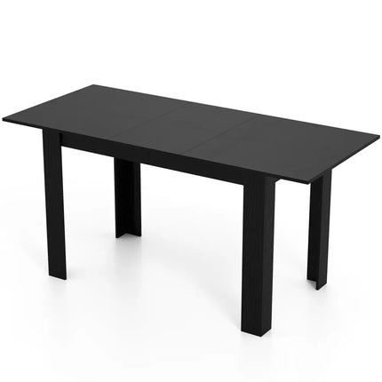 Extendable Dining Table for 4-8 People 47’’-62’’ Large Rectangular Kitchen Table-Black - Black - Dining Tables