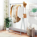 Extendable Foldable Heavy Duty Clothing Rack with Hanging Rod - Silver - Clothing & Closet Storage