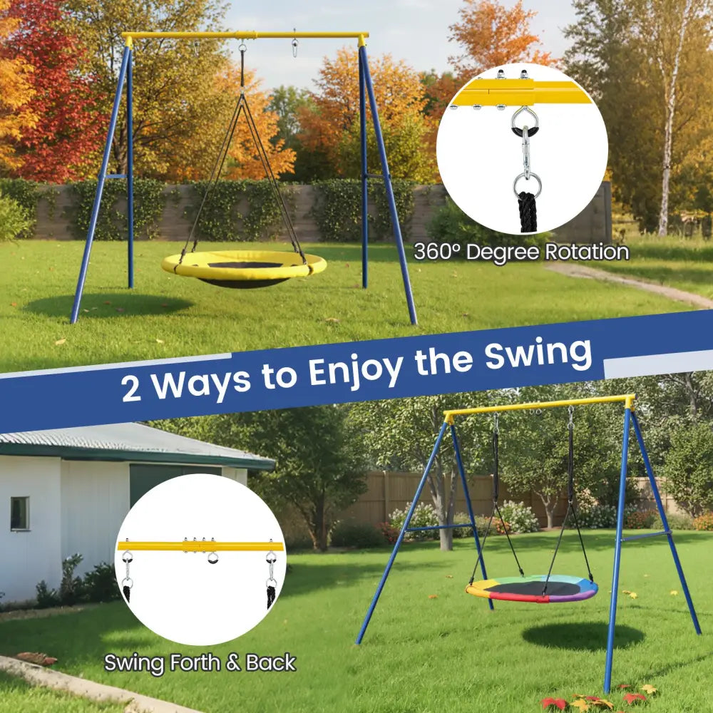 Extra Large Heavy Duty A-Frame Steel Swing Stand - Blue - Swing & Playsets