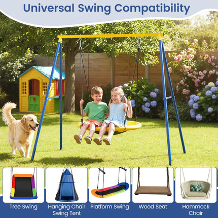 Extra Large Heavy Duty A-Frame Steel Swing Stand - Blue - Swing & Playsets