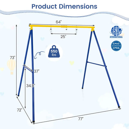 Extra Large Heavy Duty A-Frame Steel Swing Stand - Blue - Swing & Playsets