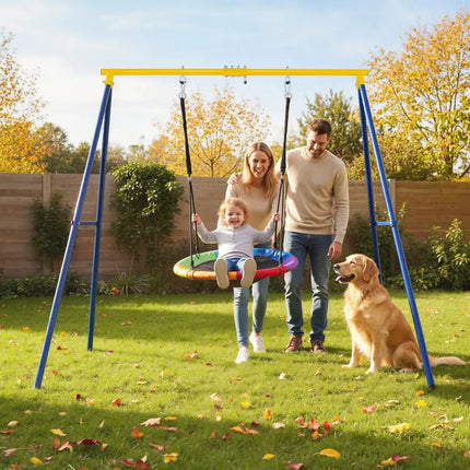 Extra Large Heavy Duty A-Frame Steel Swing Stand - Blue - Swing & Playsets