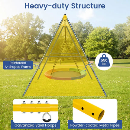 Extra Large Heavy Duty A-Frame Steel Swing Stand - Blue - Swing & Playsets