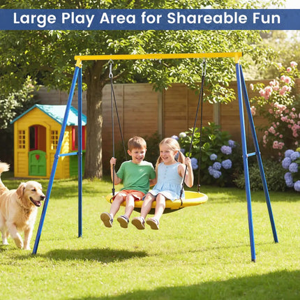 Extra Large Heavy Duty A-Frame Steel Swing Stand - Blue - Swing & Playsets