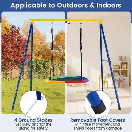Extra Large Heavy Duty A-Frame Steel Swing Stand - Blue - Swing & Playsets