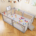 Extra Large Playpen with Basketball Hoop for Babies and Toddlers-Light Gray - Light Gray - Baby Playpen & Playards