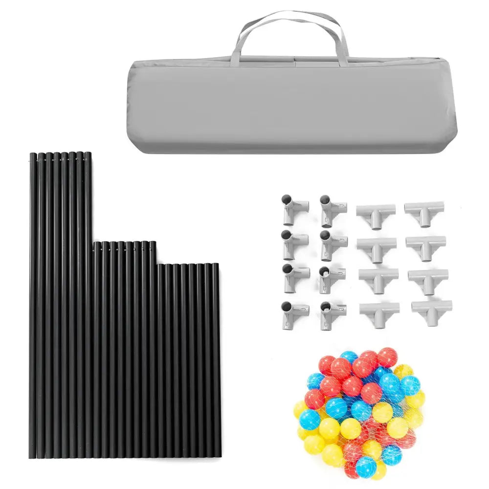 Extra-Large Safety Baby Fence with 50 Ocean Balls-Gray - Gray - Baby Playpen & Playards