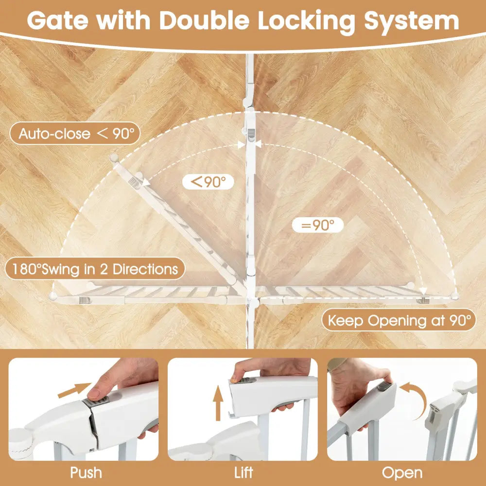 Extra Wide Baby Gate Fits 34.5-154’’ Openings 6-Panel Adjustable Pet Safety Fence-White - White - Pet Gate